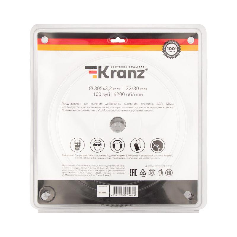  Диск пильный 305мм х100зуб х32/30мм Kranz KR-92-0136 фото в каталоге от BTSprom.by