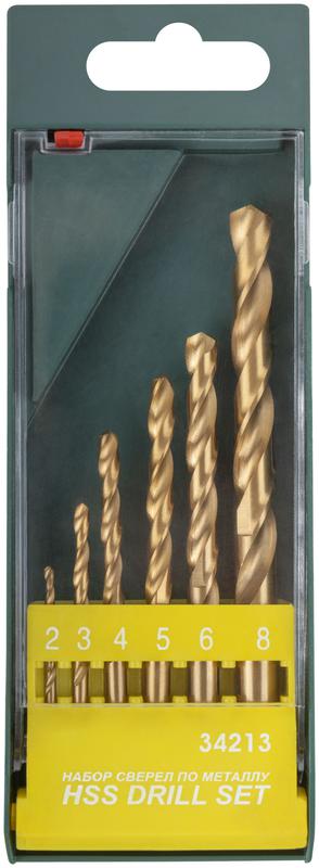  Набор сверл HSS по металлу титановое покрытие 6шт ( 2-3-4-5-6-8мм) FIT 34213 фото в каталоге от BTSprom.by