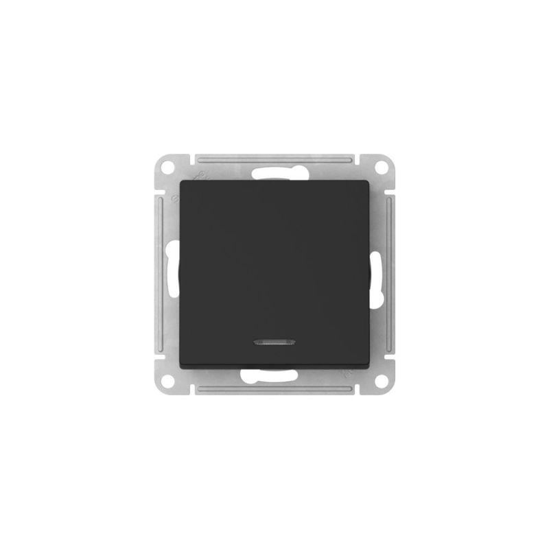  Переключатель 1-кл. AtlasDesign (сх. 6а) 10AX с подсветкой быстрозажим. клем. механизм карбон SE ATN001063S фото в каталоге от BTSprom.by