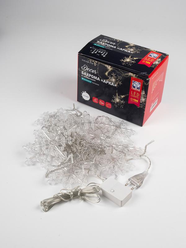 гирлянда бахрома "арка" icld136w-c-sf 136led 2.5х1.2м 8режимов ip20 бел. shlights 4690601054272 от BTSprom.by