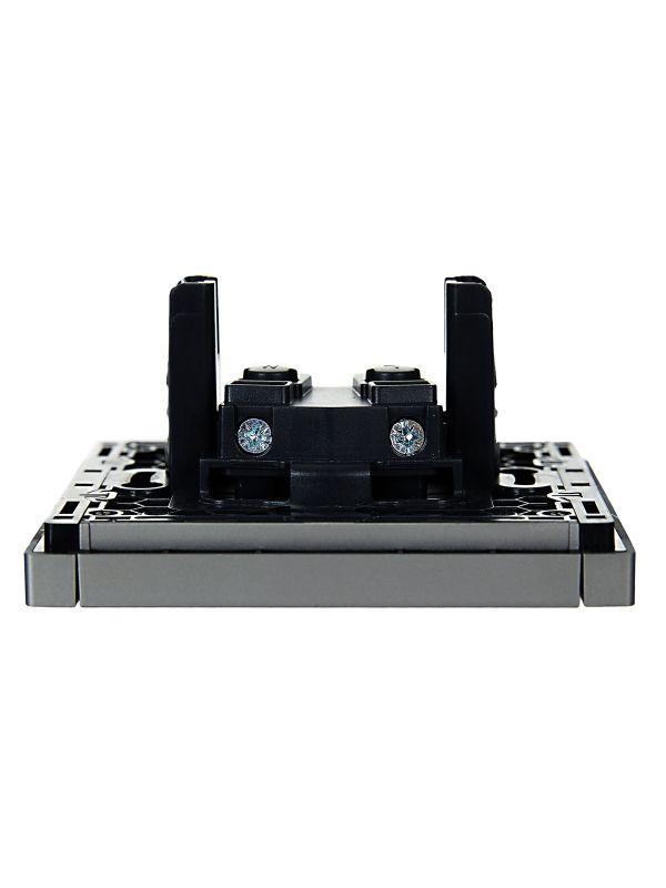  Розетка 1-м СП FORTE&PIANO FP517 10А без заземл. защ. шторки винт. крепл. сталь IEK FP-R13-10-K46 фото в каталоге от BTSprom.by