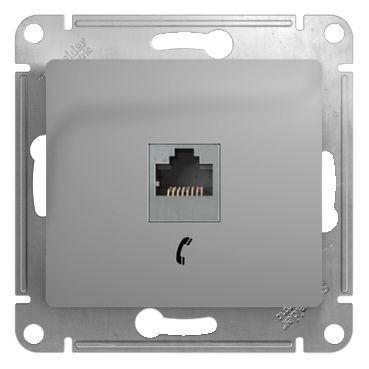 розетка телефонная 1-м сп glossa rj11 механизм алюм. se gsl000381t от BTSprom.by