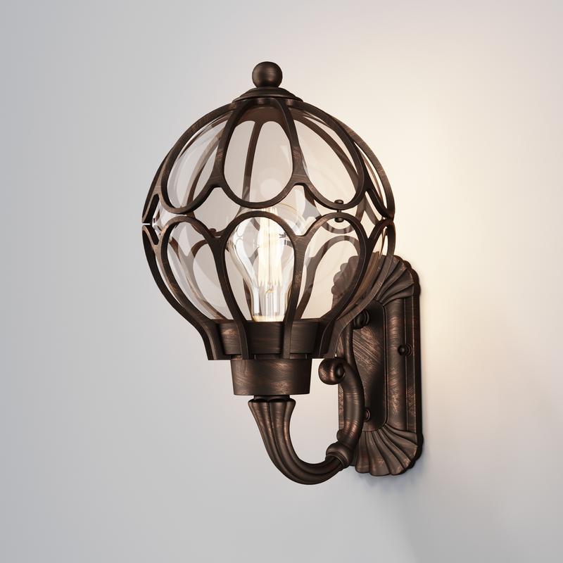  Светильник Via 1х60Вт E27 IP44 бра настен. Maytoni O024WL-01G фото в каталоге от BTSprom.by