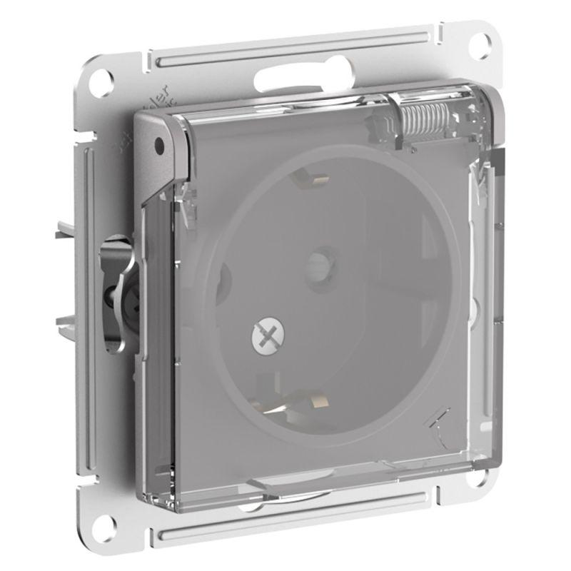 розетка atlasdesign aqua 16а ip44 с заземл. защ. шторки с прозр. крышкой механизм алюм. se atn440346 от BTSprom.by