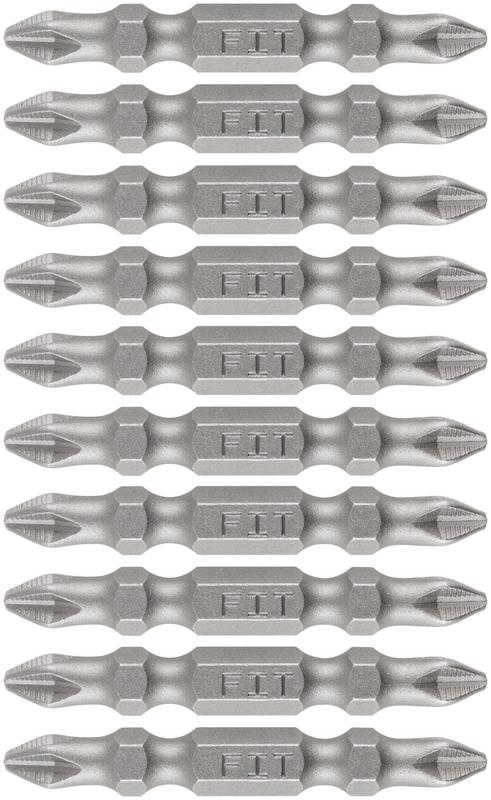  Набор бит кованые сталь S2 двусторонние 50мм PH2/РН2 профи блистер (уп.10шт) FIT 57545 фото в каталоге от BTSprom.by