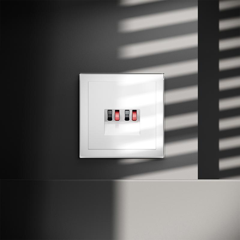  Розетка акустическая 4-м СП S70 механизм бел. глянцевый Voltum VLS060301 фото в каталоге от BTSprom.by