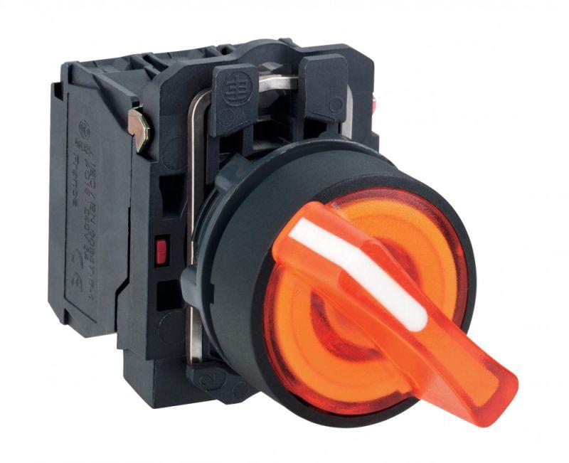  Переключатель 2-х поз. с фикс. 1НО+1Н3 с инд. желт. SchE XB5AK125B5 фото в каталоге от BTSprom.by