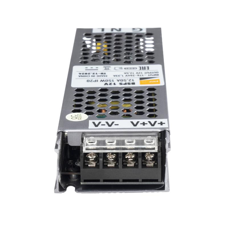  Блок питания для светодиодной ленты 150Вт 12.5А 12В IP20 BSPS метал. JazzWay 5024397 фото в каталоге от BTSprom.by