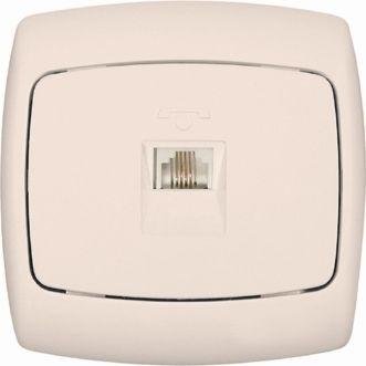  Розетка телефонная 1-м СП Рондо RJ11 сл. кость SchE RT-4S-SI (РТ-4С-си) фото в каталоге от BTSprom.by