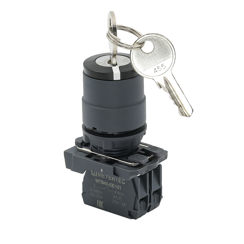 переключатель с ключом на 3 положения с фиксацией 1 выемка в центре 2no ip65 пластик mtb5-ag33 овен 137261 от BTSprom.by