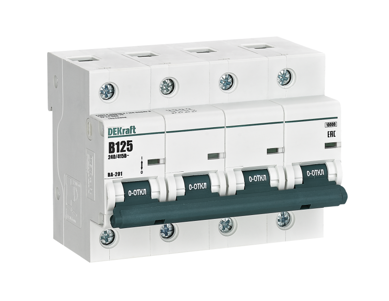 выключатель автоматический 4п b 125а 10ка ва-201 dekraft 13048dek от BTSprom.by