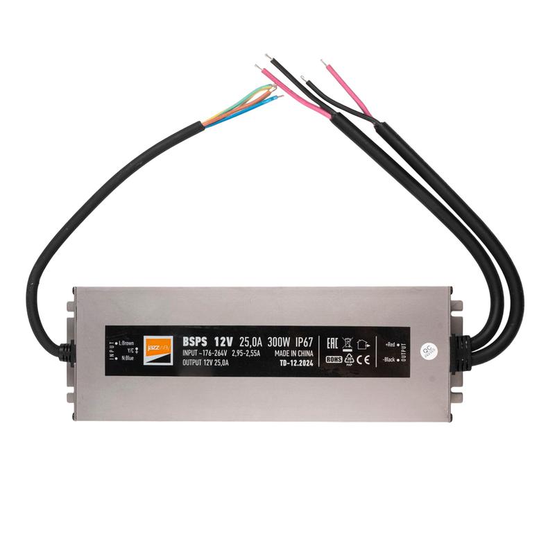 блок питания для светодиод. ленты bsps 12в 25.00а=300вт ip67 jazzway 5062085 от BTSprom.by