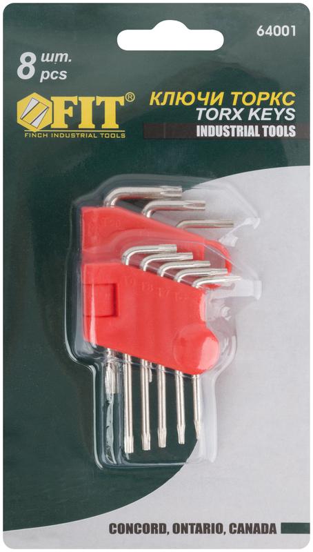  Набор ключей "звездочки" CrV Т5-Т20 в пластик. держателе (уп.8шт) FIT 64001 фото в каталоге от BTSprom.by