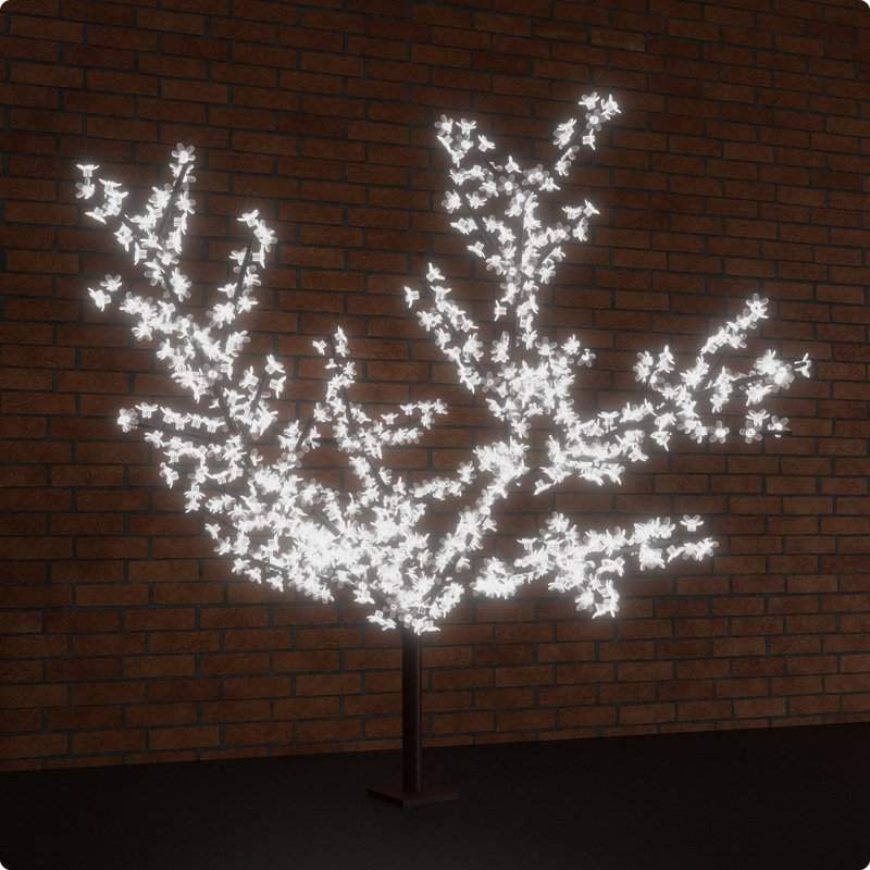 светодиодное дерево сакура, h=3,6м, d=3,0м, 1728 диодов, белый - поставка под заказ от BTSprom.by