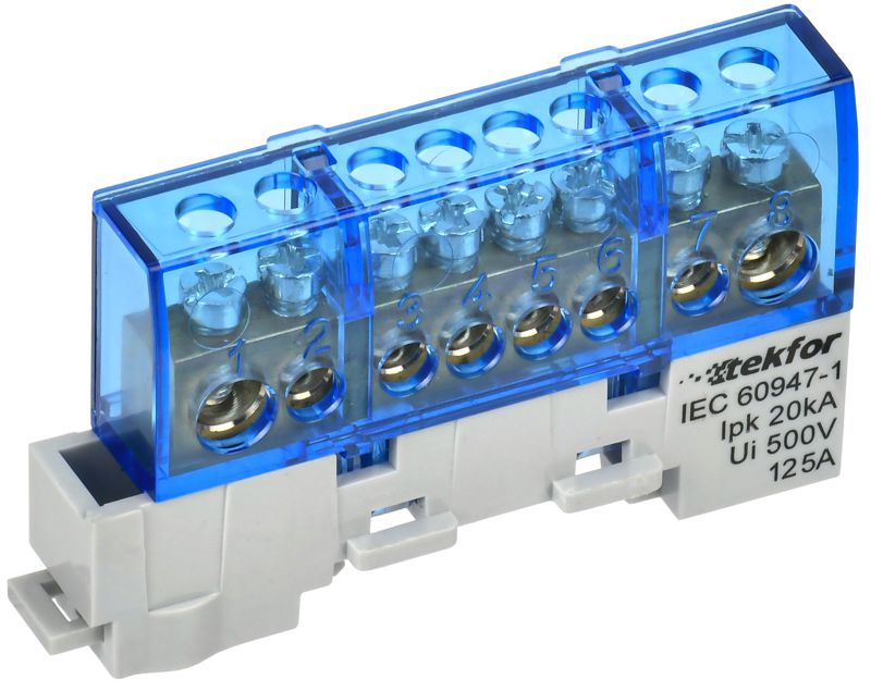 шина нулевая n изол. на универс. держ. 8х12-8-с tekfor iek tf-nn20-08-kl-k07 от BTSprom.by