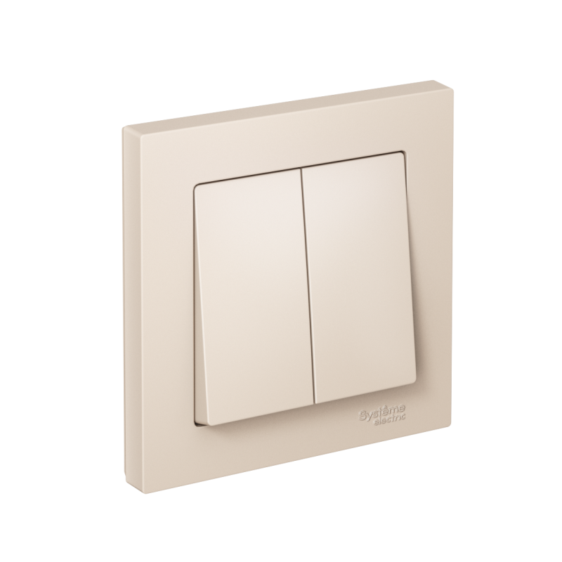 выключатель 2-кл. сп atlasdesign 10а ip20 (сх. 5) 10ax в сборе беж. se atn000252 от BTSprom.by