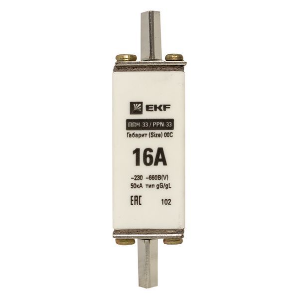  Вставка плавкая ППН-33 100/16А габарит 00C PROxima EKF fus-33/100/16 фото в каталоге от BTSprom.by