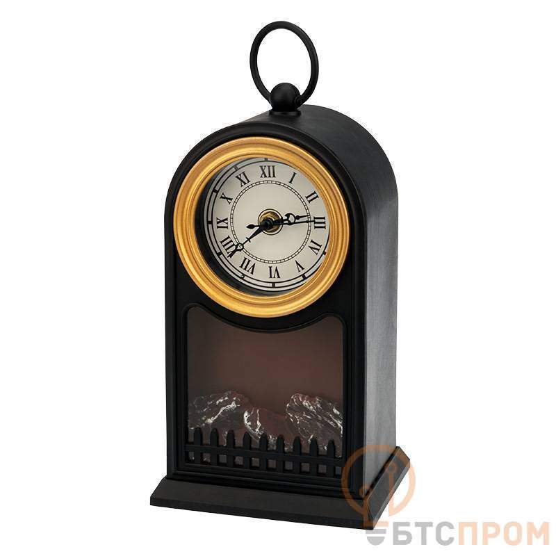  Светодиодный камин Старинные часы с эффектом живого огня 14,7x11,7х25 см, черный с USB фото в каталоге от BTSprom.by