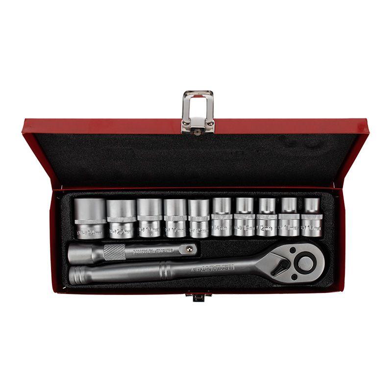  Набор торцевых головок 1/2 головки 10-24мм с трещоточным ключом 12 предметов Rexant 12-8301 фото в каталоге от BTSprom.by