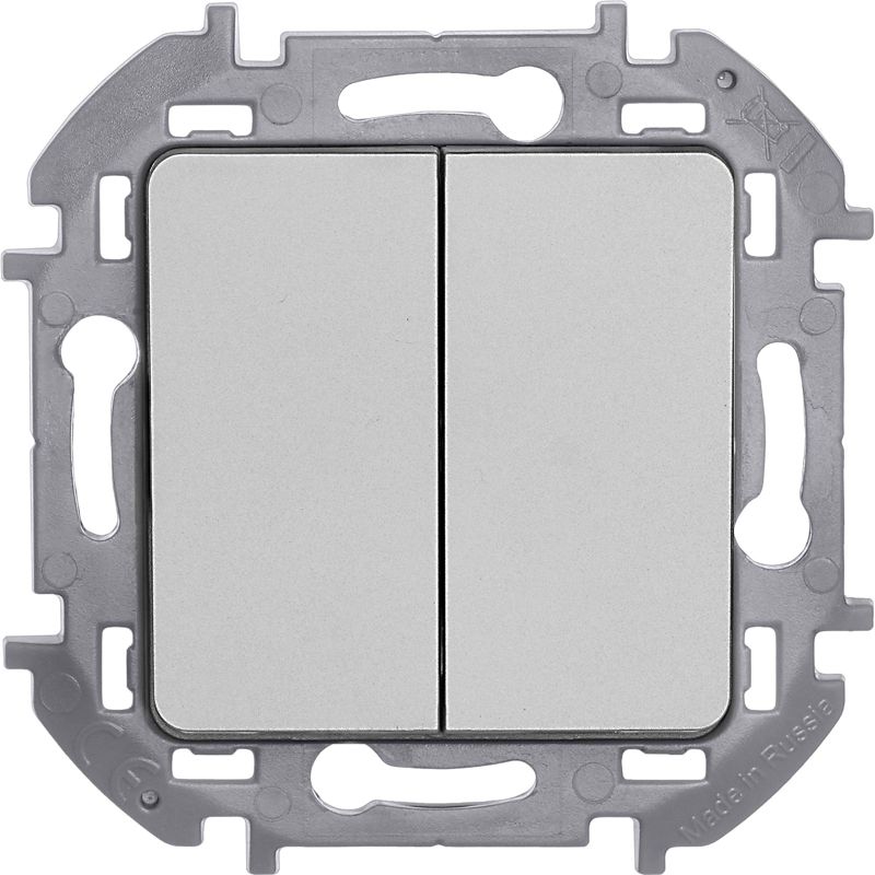  Выключатель 2-кл. Inspiria 10А IP20 250В 10AX механизм алюм. IEK 673622 фото в каталоге от BTSprom.by