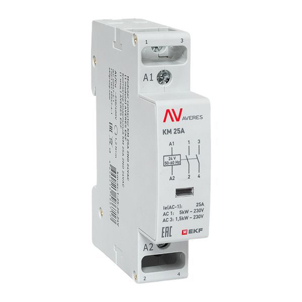 контактор модульный км 25а 2nо 24в ac (1 мод.) averes ekf km-av-1-25-20-24v от BTSprom.by