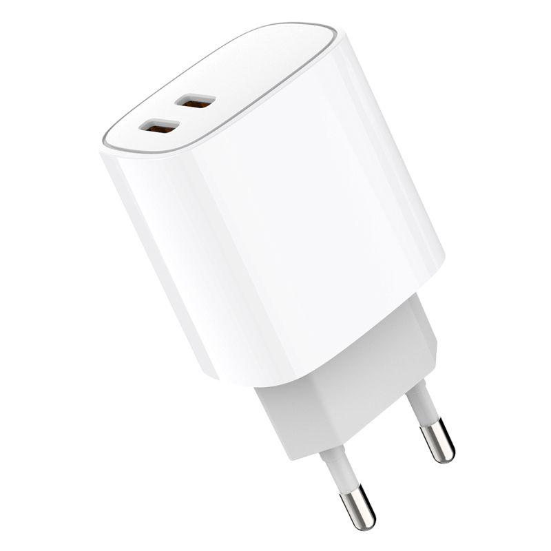 устройство зарядное сетевое с двумя портами usb-c + usb-c 20вт rexant 18-2210 от BTSprom.by
