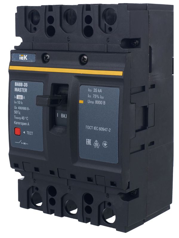  Выключатель автоматический 3п 250А 35кА ВА88-35 MASTER IEK SVA30-3-0250-02 фото в каталоге от BTSprom.by