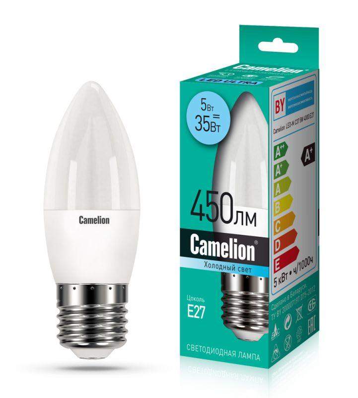 лампа светодиодная ledrb/5-c35/840/e27 5вт 220в led-m c37 4000к e27 camelion 15052 от BTSprom.by