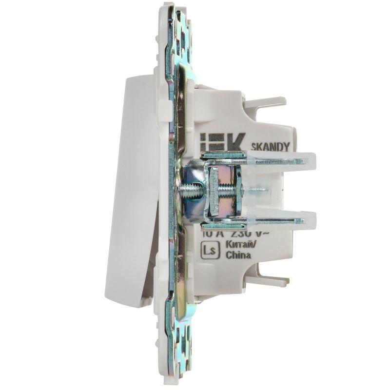  Выключатель 1-кл. SKANDY 10А SK-V07W с индикацией арктич. бел. IEK SK-V10-1-10-K01 фото в каталоге от BTSprom.by