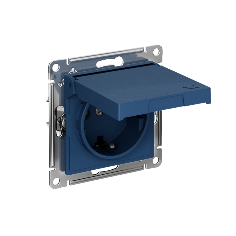 розетка atlasdesign 16а ip20 с заземл. защ. шторки с крышкой быстрозажим. клем. механизм аквамарин se atn001146s от BTSprom.by