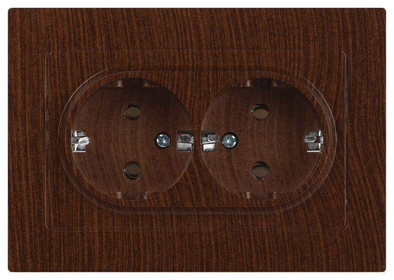 розетка 2-м сп accent 6-205-10 16а ip20 250в 2p+e schuko al/cu венге intro б0063502 от BTSprom.by