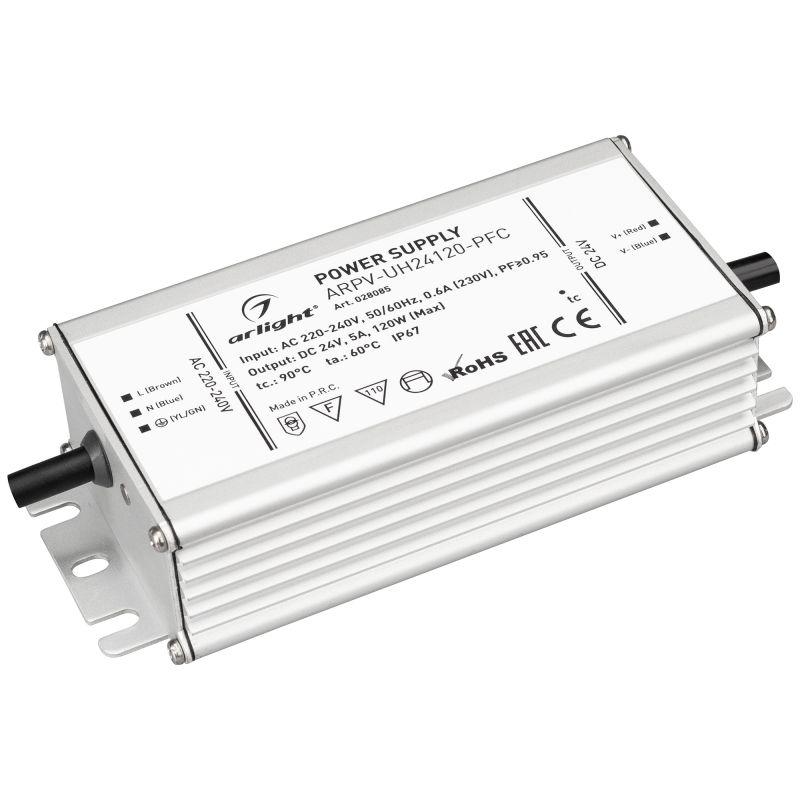 блок питания arpv-uh24120-pfc 24в 5.0а 120вт ip67 метал. 7 лет arlight 028085 от BTSprom.by