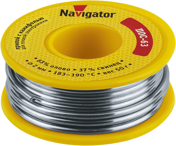 припой 93 786 nem-pos05-63k-2-k50 (пос-63 катушка 2мм 50г) navigator 93786 от BTSprom.by