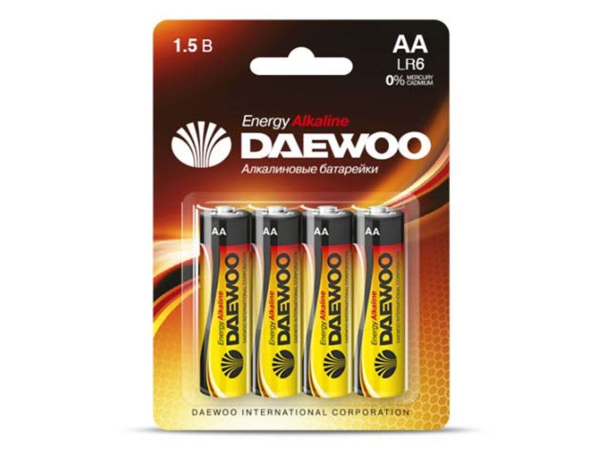 батарейка aa lr6 1,5v alkaline 2021 bl-4шт daewoo energy 5029781 от BTSprom.by