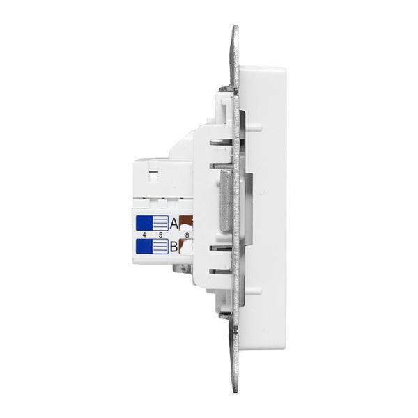  Розетка телевизионная + компьютерная СП Эпика TV + RJ45 кат.5 механизм бел. EKF UP1-SOW-TV+RJ фото в каталоге от BTSprom.by