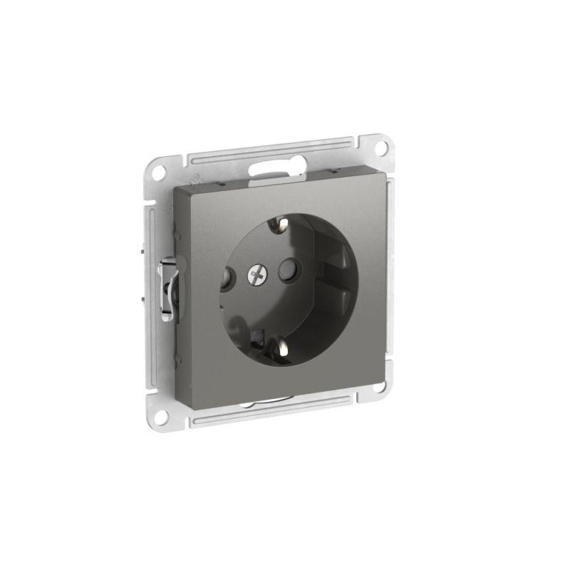 розетка atlasdesign 16а с заземл. защ. шторки быстрозажим. клем. механизм сталь se atn000945s от BTSprom.by