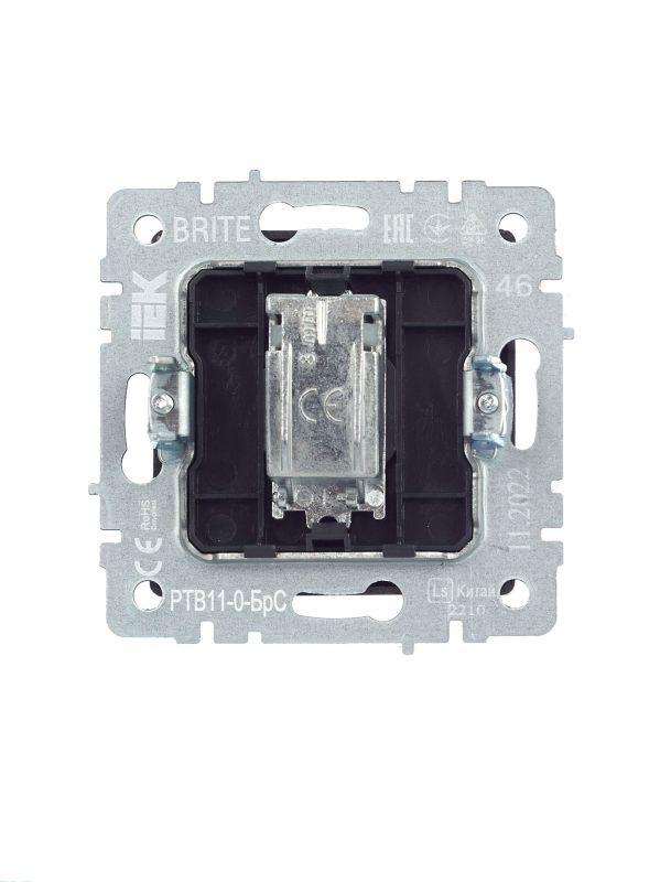  Розетка телевизионная оконечная TV СП Brite РТВ11-0-БрС механизм сталь IEK BR-A10-O-K46 фото в каталоге от BTSprom.by