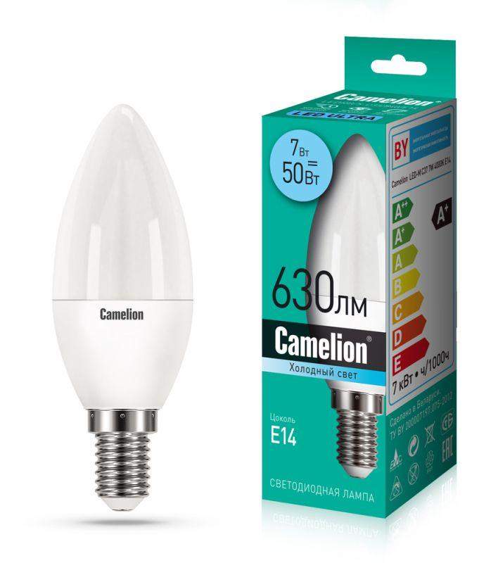 лампа светодиодная ledrb/7-c35/840/e14 7вт 220в led-m c37 4000к e14 camelion 15054 от BTSprom.by