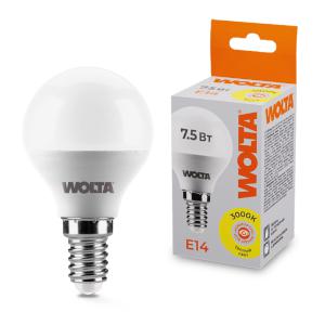 лампа светодиодная 7.5вт 3000к e14 wolta 25y45gl7.5e14 от BTSprom.by