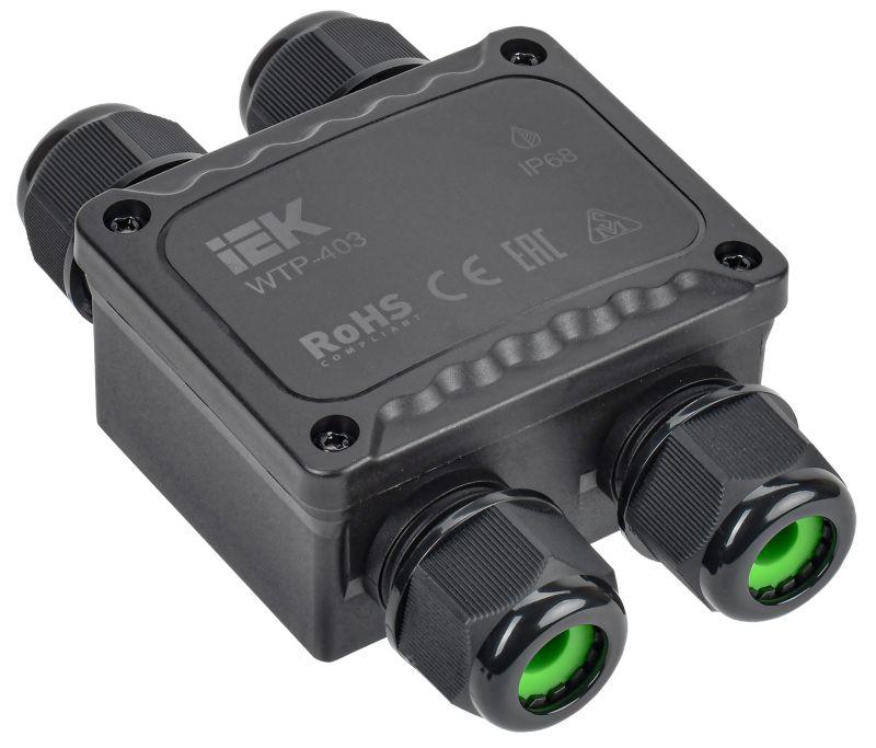 коробка распределительная герметичная wtp-403 4 ввода ip68 iek uwb10-h-450-41-04-68 от BTSprom.by