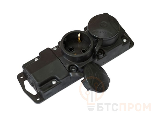 Розетка 2-ая переносная (с/з, 16А, 250В, з/ш, брызг. защ.) черная, BYLECTRICA Р16-764 фото в каталоге от BTSprom.by  Розетка 2-ая переносная (с/з, 16А, 250В, з/ш, брызг. защ.) черная, BYLECTRICA Р16-764 фото в каталоге от BTSprom.by