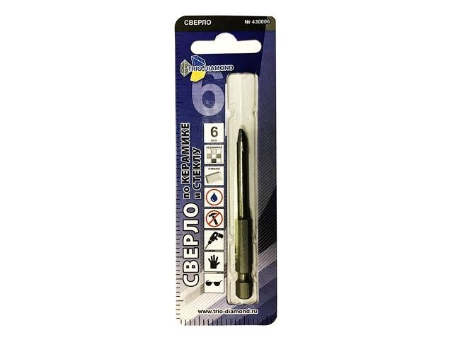 сверло по кафелю/стеклу 6 мм trio-diamond 430006 от BTSprom.by
