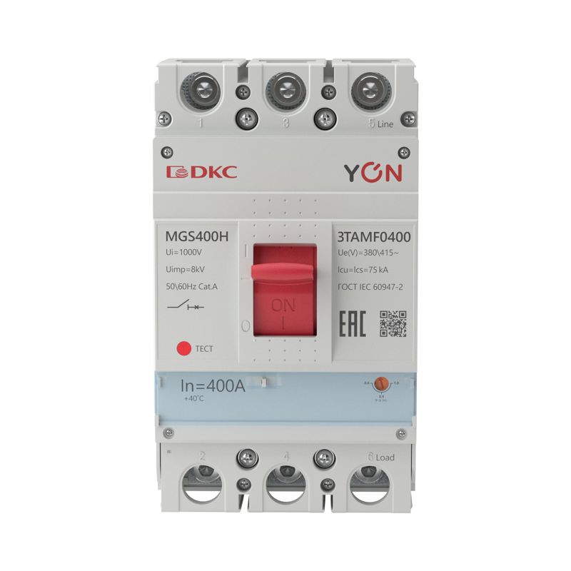  Выключатель автоматический MGS400 3P 320-400A 75kA YON MGS400H-3TAMF0400 фото в каталоге от BTSprom.by
