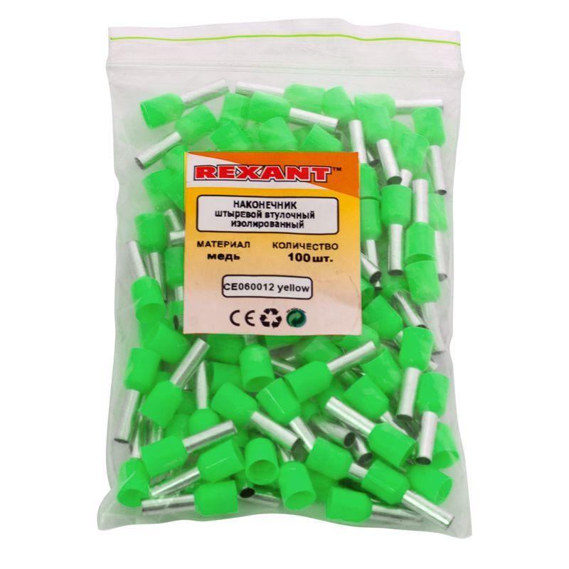  Наконечник штыревой втулочный изолир. (НШВИ F-12мм) 6кв.мм зел. REXANT 08-0823 фото в каталоге от BTSprom.by