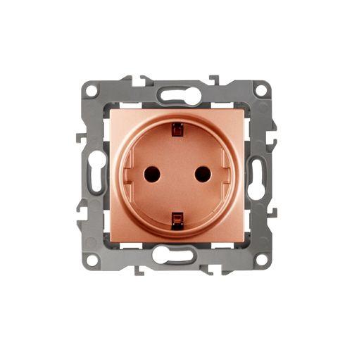 розетка 1-м сп эра12 12-2102-14 16а ip20 16ax 250в 2p+e schuko защ. шторки механизм медь эра б0019325 от BTSprom.by