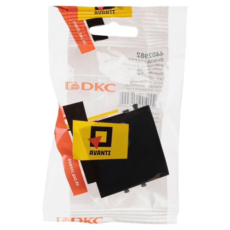  Вывод кабеля модульный Avanti "Черный квадрат" 2мод. DKC 4402982 фото в каталоге от BTSprom.by