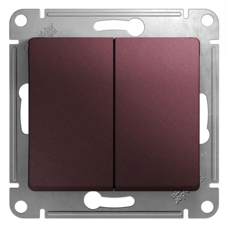 переключатель проходной 2-кл. сп glossa 10а ip20 (сх. 6) 10ax механизм баклажан. se gsl001165 от BTSprom.by