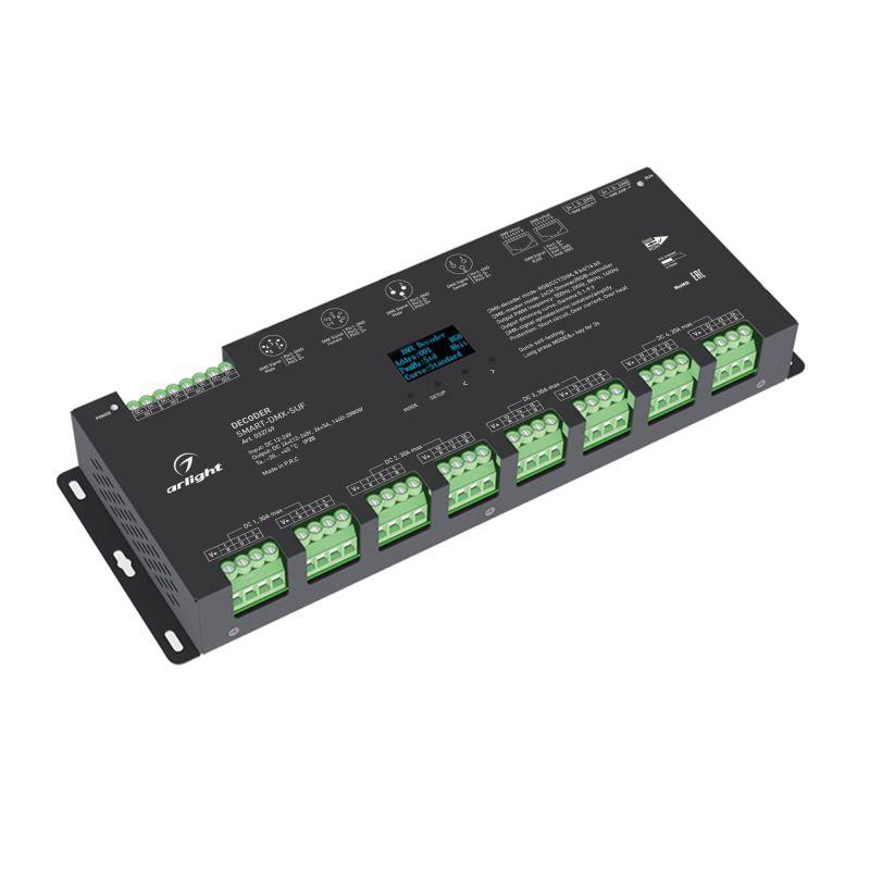 декодер smart-dmx-suf (12-24в 24х5а xlr3 rj45) (ip20 металл) arlight 033769 от BTSprom.by