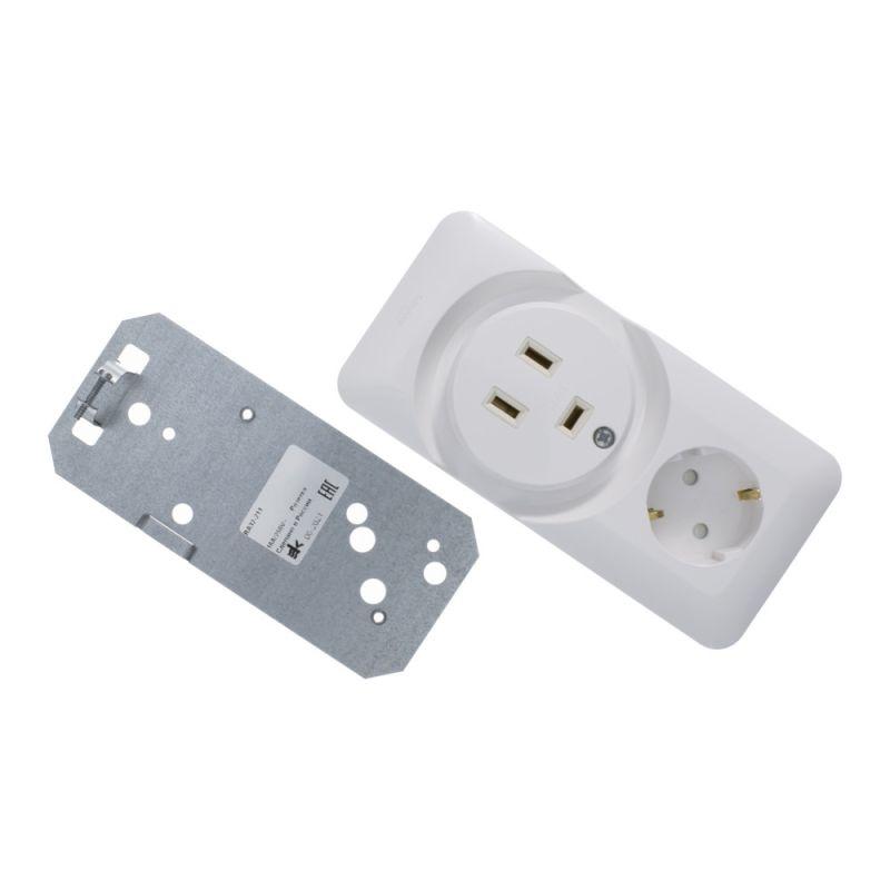  Розетка 2-м ОП Blanca / Прима 250В комбинир. для электроплиты 32А+силовая 16А (опт. упак.) бел. SE RA32-211R-B фото в каталоге от BTSprom.by