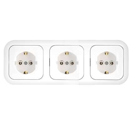 розетка 3-м сп 16а ip20 с заземл. бел. bylectrica рс16-353 от BTSprom.by